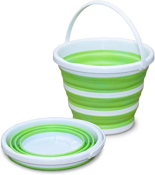 Pine-Sol Collapsible Bucket 2.6 Gallon - Multipurpose Foldable Pail for Cleaning, Car Wash, Outdoor, and Camping - Portable Round Plastic Tub with Handle-NeatNest