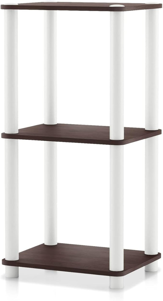 HOMES: Inside + Out Apexa Modern 3-Tier Narrow Shelving Units, Collectibles Display Shelves, Easy Assembly Standing Shelf, Home Storage Organizer for Living Room, Bedroom, Office, Espresso