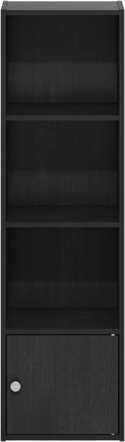 Furinno Luder Shelf Bookcase with 1 Door Storage Cabinet, Blackwood-NeatNest
