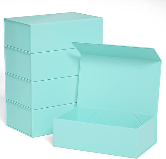 Gift Boxes 12" x 6" x 4" with Magnetic Closure Lid Gift Boxes for Presents,Bridesmaid Gifts Box,Cute Box,Birthday Gift box,Luxury for Gift Packaging, Magnetic Gift Box for Wrapping Gifts (Light Blue/5PCS)-NeatNest