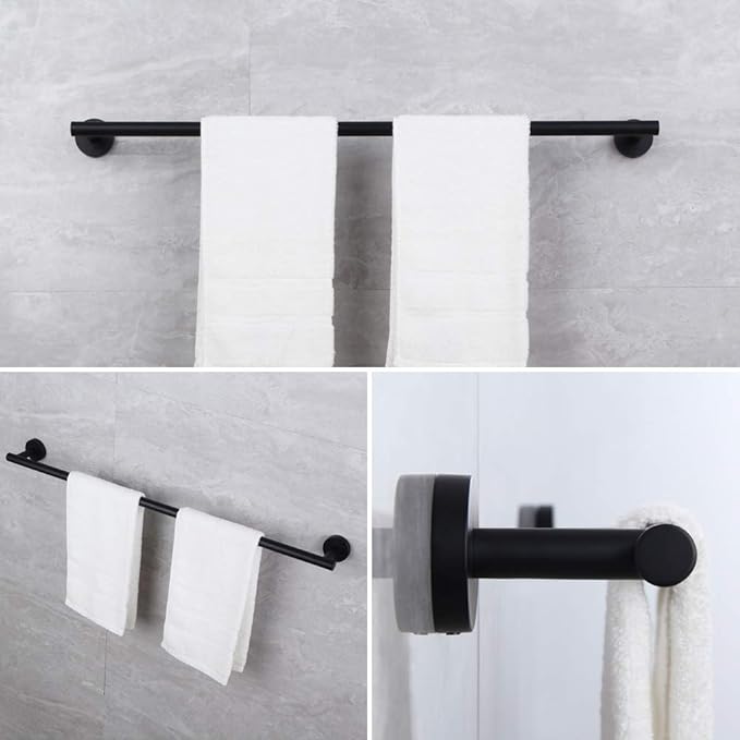 30-Inch Matte Black Bath Hand Towel Bar SUS 304 Stainless Steel Towel Rack Holder for Bathroom Wall Mount