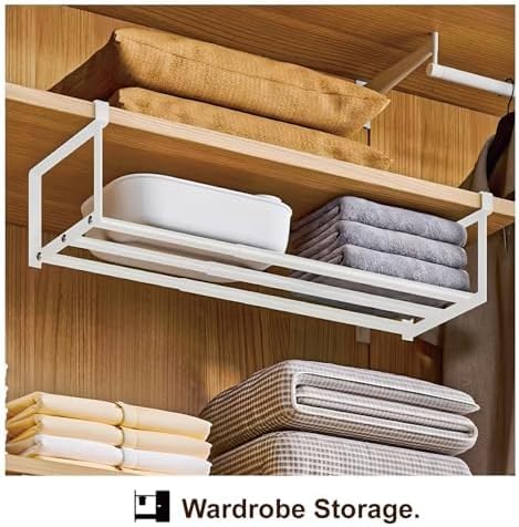 Expandable Shoe Rack Organizer - Adjustable Shoe Rack & Under Cabinet Shelf - for Shoe or Clothing Storage and Organization, Under Shelf Storage (Black,2 Pcs)-NeatNest