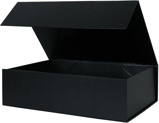 Aimyoo Galaxy Black Collapsible Gift Box with Magnetic Closure Lids 10.5x7x3 in, Medium Bridesmaid Groomsman Proposal Boxes, Rectangle Present Box for Graduation Birthday Storage (1 Pack)-NeatNest