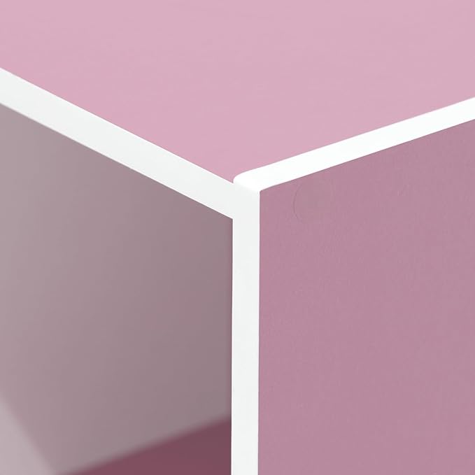 Furinno 3-Tier Open Shelf Bookcase, White/Pink 11003WH/PI-NeatNest