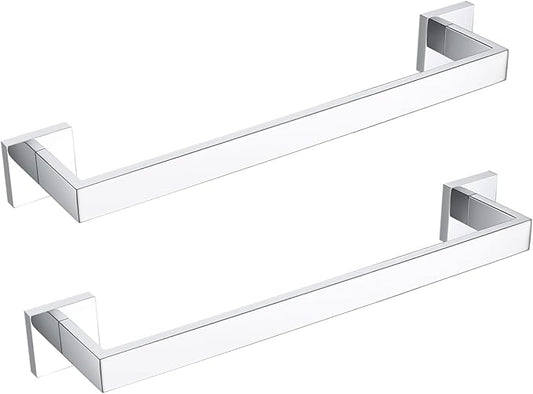BANOLUX Towel Rack, 12-Inch Single Towel Bars for Bathroom, Towel Racks for Bathroom Wall Mounted SUS304 Stainless Steel Hand Towel Holder Heavy Duty, Chrome Towel Bar 2 Pack, A7-TB-PC-12IN-2PACK