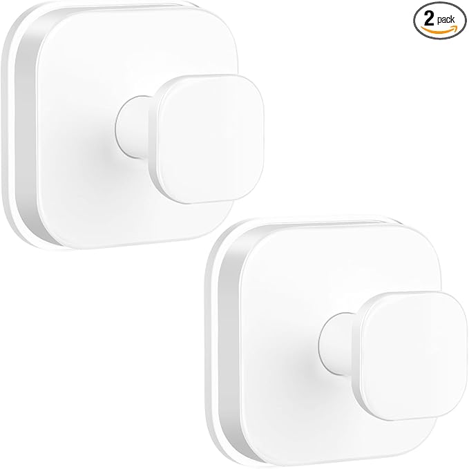 BKV Suction Cup Hooks for Shower,Heavy Duty Shower Hooks for Bathroom Wall,Glass Windows,Smooth Doors to Hang Towels,Robes,Coat,Reusable Suction Cup Wreath Hanger for Christmas Wreaths-White(2 Pack)-NeatNest