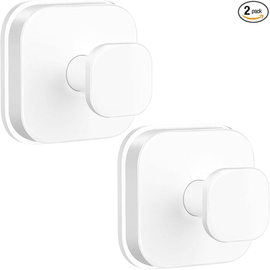 BKV Suction Cup Hooks for Shower,Heavy Duty Shower Hooks for Bathroom Wall,Glass Windows,Smooth Doors to Hang Towels,Robes,Coat,Reusable Suction Cup Wreath Hanger for Christmas Wreaths-White(2 Pack)-NeatNest