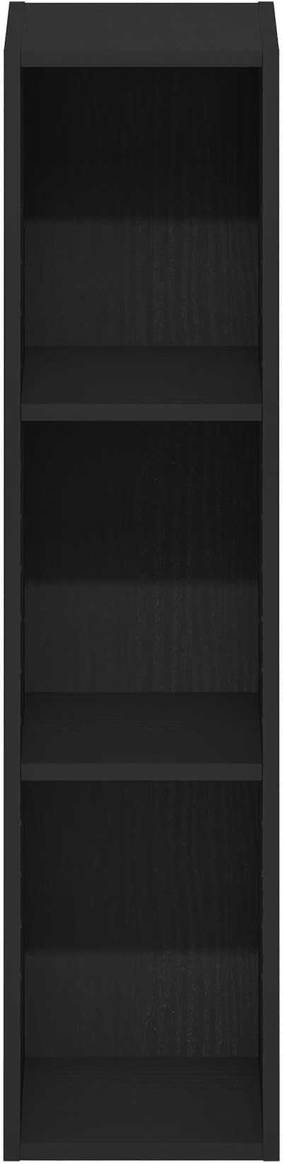 Furinno Fulda 3-Tier Space Saving Storage Shelf Bookcase, 8-Inch Width, Blackwood-NeatNest