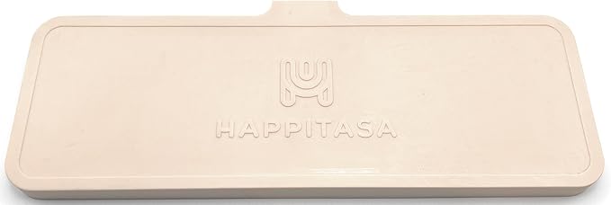 Happitasa Silicone Soap Dish Tray and Sponge Holder with Drain Chute | Bathroom and Kitchen Sink Organizer Caddy (Sand Dollar, 12"x4", 7.4 Ounces)-NeatNest