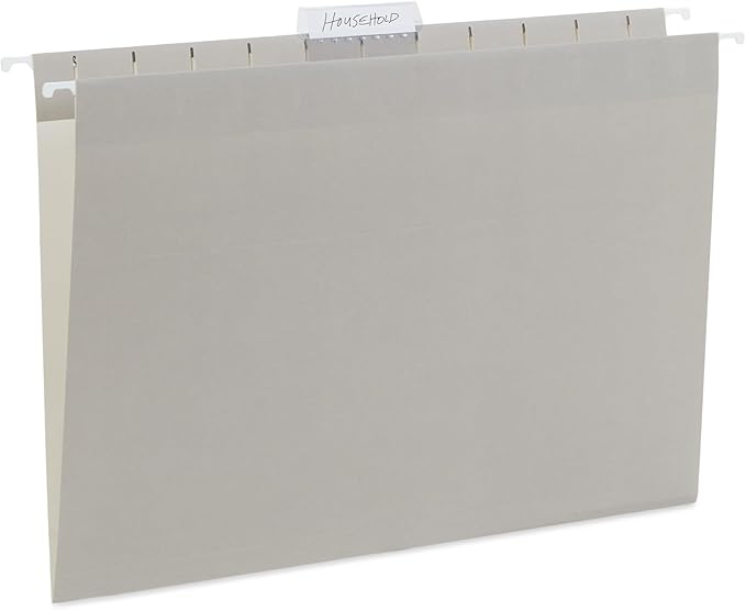 Blue Summit Supplies 25 Jewel Tone Hanging File Folders Letter Size with Tabs, Reinforced Hanging File Folders Jewel Tone, Includes Plastic Tabs and Inserts-NeatNest