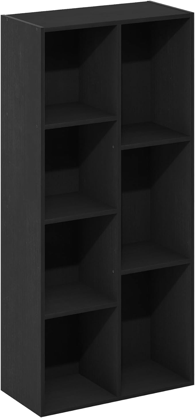 Furinno Luder 7-Cube Reversible Open Shelf, Blackwood-NeatNest