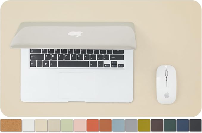 Cork Desk Mat - Small Dual-Sided Desk Pad for Office and Home - Desk Organization and Accessories - Ideal for Large Mouse Pad and Small Desk Mats on Top of Desks(Beige,23.6"x 13.8")-NeatNest