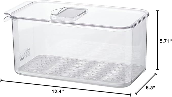 SANNO Vegetable Fruit Containers Fridge Containers,Freezer Produce Saver Refrigerator Organizer Bins with Vented Lids And Drain Tray For Pantry Fridge Freezer Cabinet Kitchen Organization