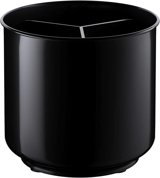 Extra Large Sturdy Rotating Black Utensil Holder Caddy with No-Tip Weighted Base, and Gripped Insert - Rust Proof and Dishwasher Safe Kitchen Utensils Holder-NeatNest