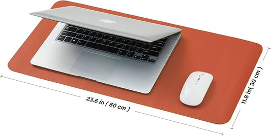 Compact Cork Desk Mat - Small Dual-Sided Desk Pad for Office and Home - Desk Organization and Accessories - Ideal for Large Mouse Pad and Small Desk Mats on Top of Desks(Orange,23.6"x 11.8")-NeatNest