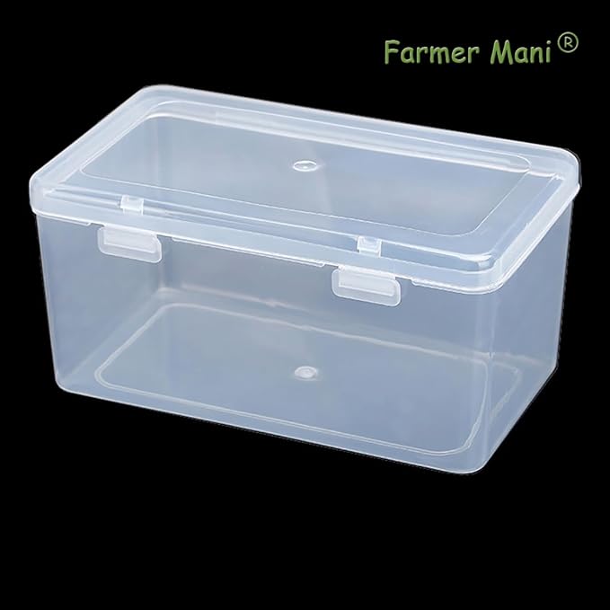 2 Pack Rectangular Clear Plastic Box Containers (6.77x3.78x3.67 Inches) with Buckle Lids,Rectangular Containers Case for Jewellery, Pills, Herbs, Tiny Bead, Craft Items-NeatNest