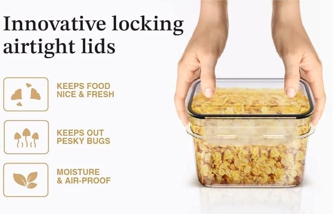 Chef's Path Ultra Large - 48 Pack Food Storage Containers | Kitchen and Pantry Organization Canisters for Cereal, Dry Food, Flour and Sugar, BPA Free, Includes 24 Labels-NeatNest