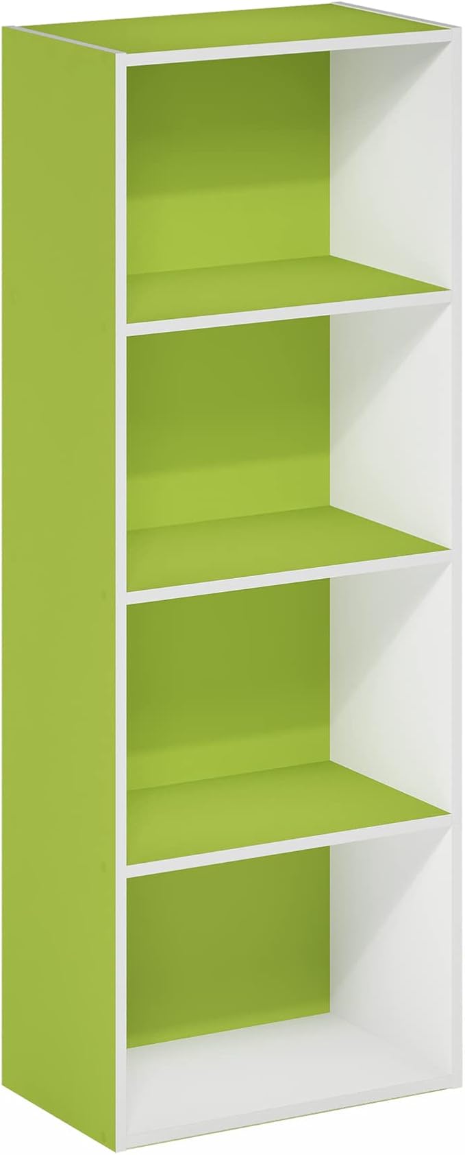Furinno Luder Bookcase / Book / Storage, 4-Tier, Green/White-NeatNest