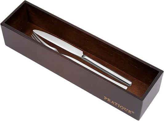 Bamboo Drawer Organizer - Kitchen Utensil Organizer Silverware Tray Cutlery Holder，Office Desk Supplies and Accessories,12 * 3 * 2.6inch,Nut-brown-NeatNest