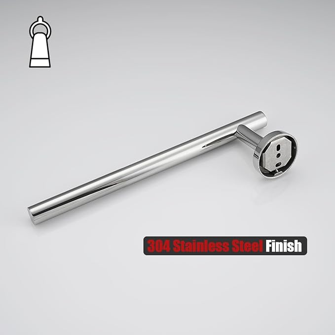 JQK Hand Towel Holder Towel Ring Chrome, 10 Inch Thicken 0.8mm 304 Stainless Steel Bathroom Hand Towel Bar, 9 Inch Useable Length Wall Mount Towel Rack Hanger, Polished Steel, THH110L9-CH