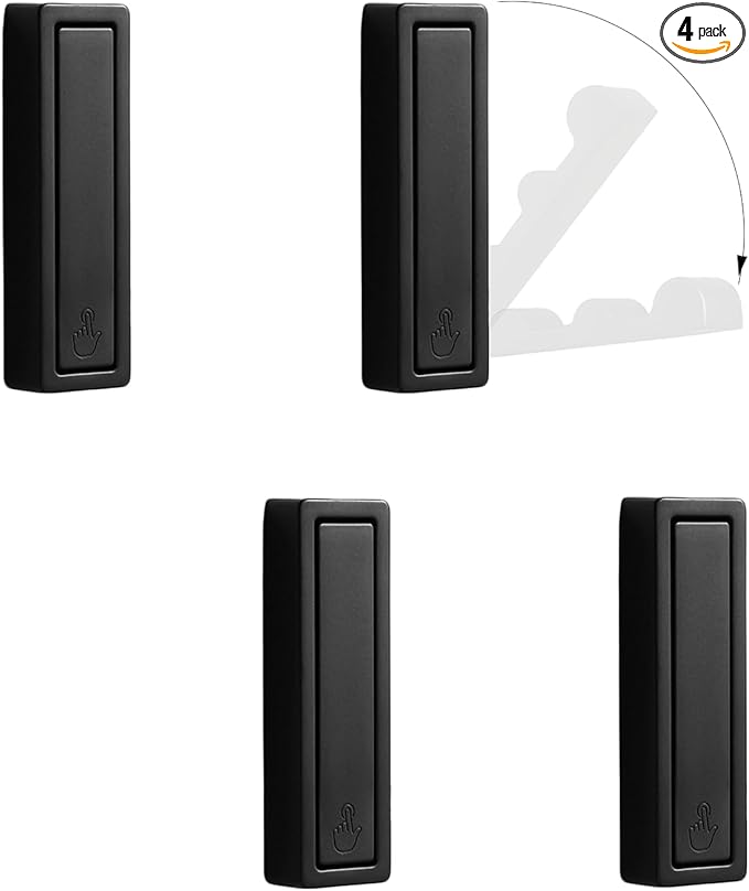 4PCS Folding Coat Hook, Heavy Duty Wall Hooks Made of Zinc Alloy with Fixing Accessories, Foldable Wall Hooks for Hanging Clothes, Keys, Towels (Black)-NeatNest