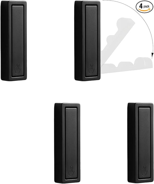 4PCS Folding Coat Hook, Heavy Duty Wall Hooks Made of Zinc Alloy with Fixing Accessories, Foldable Wall Hooks for Hanging Clothes, Keys, Towels (Black)-NeatNest