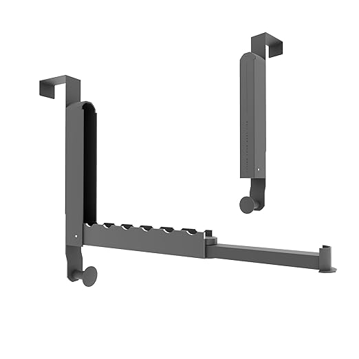Over The Door Drying Rack, Foldable Portable Over The Door Hooks Hanger with Towel Racks for Coat Clothes Laundry Bathroom Bedroom Travel Hangers (Space Grey, 2 Pack)