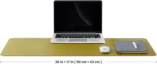 Cork Desk Mat - Dual-Sided Desk Pad for Office and Home - Desk Organization and Accessories - Ideal for Large Mouse Pad and Desk Mats on Top of Desks(Olive Green,36"x 17")-NeatNest