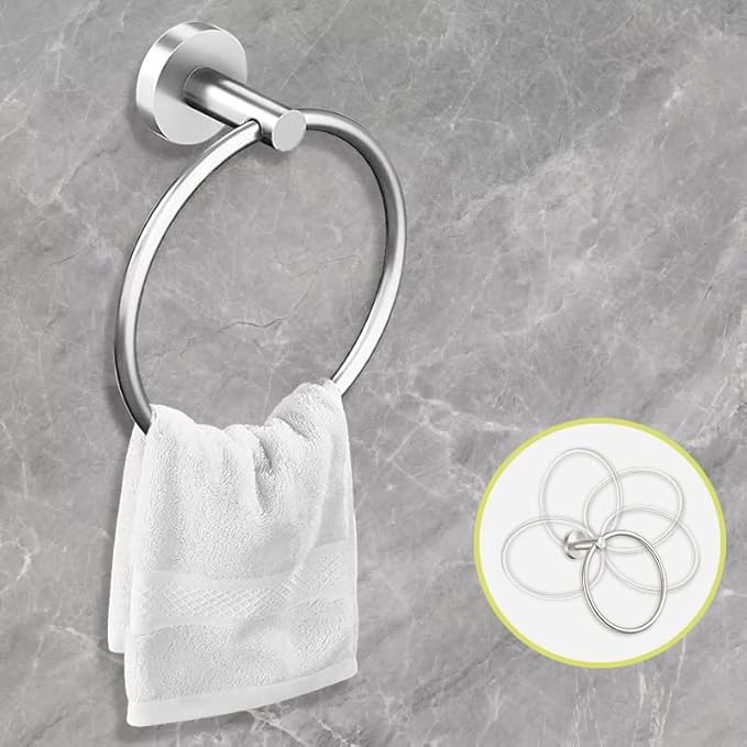 Cilee 8 Piece Brushed Nickel Bathroom Hardware Set, 24inch Bathroom Towel bar+Towel Ring+Toilet Paper Holder+ Robe Towel Hook, SUS304 Stainless Steel Bathroom Accessory Set-NeatNest