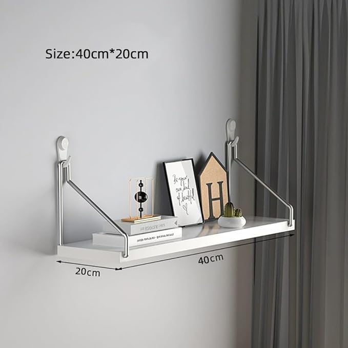 40cm *20cm, White Wood Floating Shelves, Deco Shelf for Bedroom, Bathroom Storage Shelves, Book Shelves for Living Room, Shelves for Wall Storage, Set of 3-NeatNest
