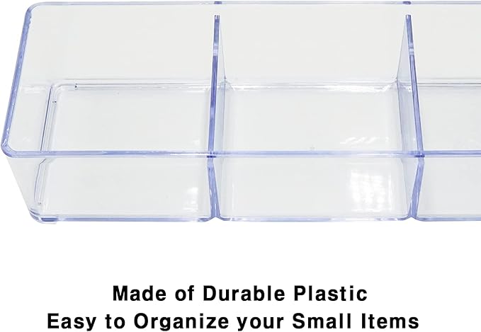 carrotez 3 Compartment Clear Plastic Drawer Organizer for Makeup, Bathroom, Desk, Vanity-NeatNest