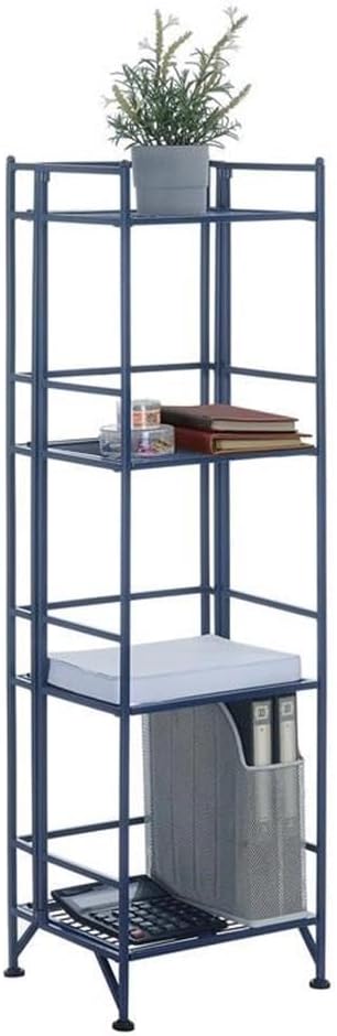 Convenience Concepts Xtra Storage 4-Tier Folding Metal Shelf, Cobalt Blue-NeatNest