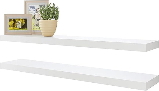 BAMEOS Floating Shelves,40 in W x 8in D Wall Mounted Wooden Shelves with Invisible Brackets Set of 2, Hanging Wall Shelves Decoration for Bedroom, Bathroom, Living Room and Kitchen-NeatNest