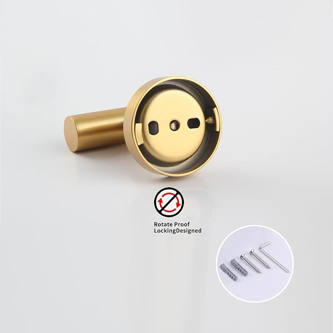 GERZWY Gold Stainless Steel Towel Hook Wall Mounted Robe Hook Heavy Duty Coat Hook Luxury Hooks for Bathroom Hotel 4 Pack AG1307B-BE