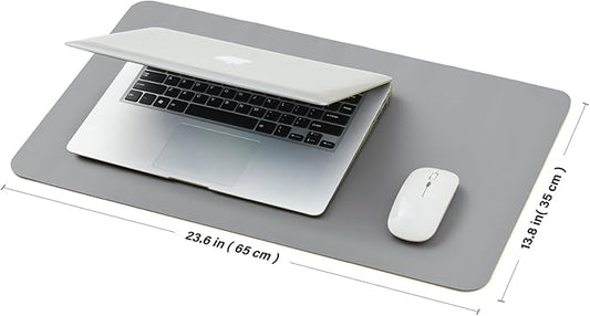 Cork Desk Mat - Small Dual-Sided Desk Pad for Office and Home - Desk Organization and Accessories - Ideal for Large Mouse Pad and Small Desk Mats on Top of Desks(Gray,23.6"x 13.8")-NeatNest