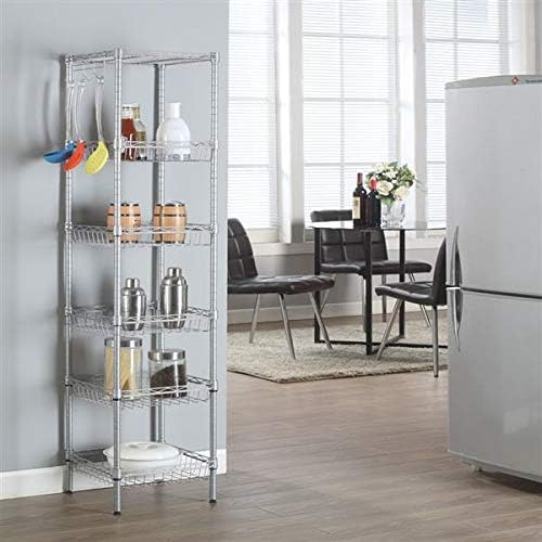 6 Tier Adjustable Storage Shelf Metal Storage Rack Wire Shelving Unit Storage Shelves for Pantry Closet Kitchen Laundry Bathroom (Silver15-6-Tier)