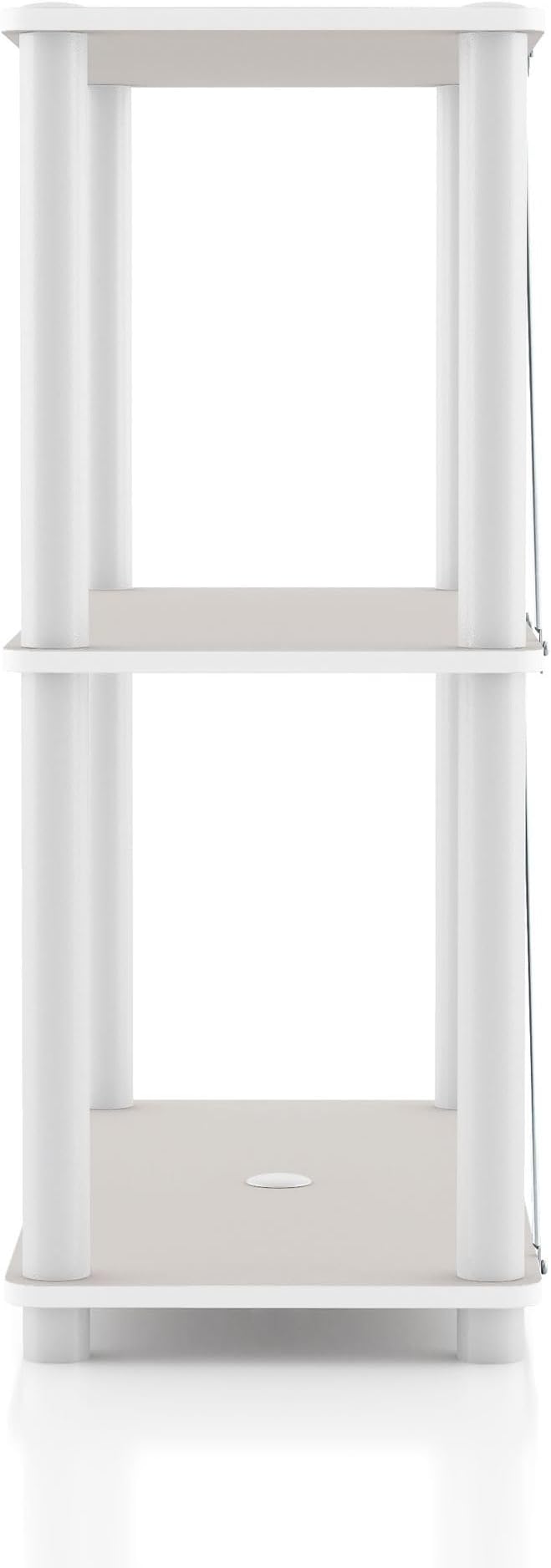 HOMES: Inside + Out Apexa Modern 3-Tier Wide Shelving Units, Collectibles Display Shelves, Easy Assembly Standing Shelf, Home Storage Organizer for Living Room, Bedroom, Office, Taupe Grey