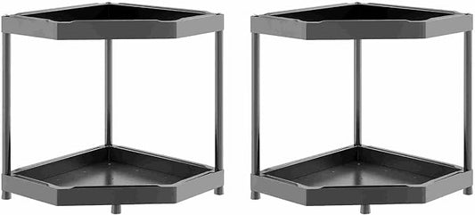 Corner Shelves Small Corner Bookshelf Kitchen Bathroom Standing Shelf Display Rack Storage Rack Plant Stand Room Decor Black 2pack-NeatNest