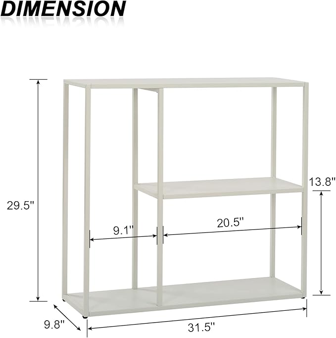 HDANI Console Table, Narrow Entryway Table, 3 Tier Metal Hallway Table, 9.8''Dx31.5''Wx29.7''H(White)-NeatNest