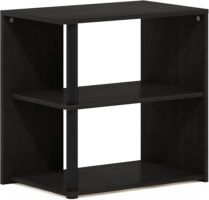 Furinno Romain 2-Tier End Table, Espresso/Black-NeatNest