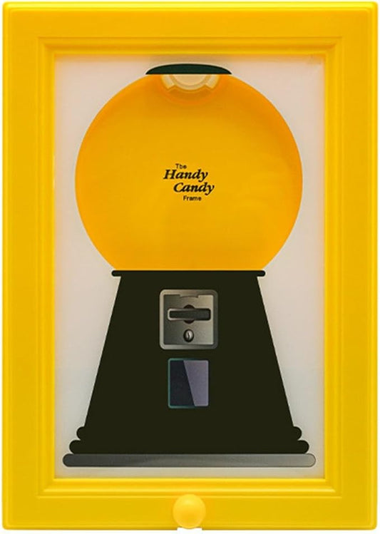 Gumball Machine，Photo Frame Candy Dispenser,For Candies, Nuts, Dog & Cat Treats, Hang on Wall, Birthday & Holiday Gift for All Ages.(Yellow)-NeatNest