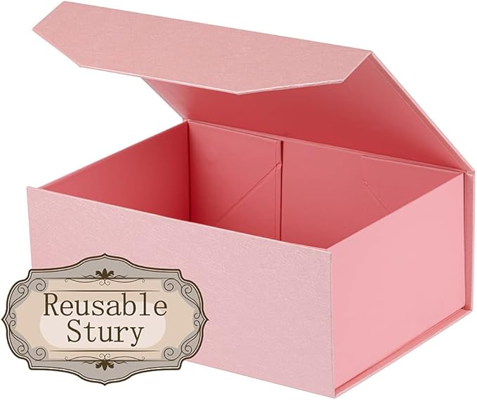 10 Small Pink Gift Boxes 9.5x7x4 Inches, Magnetic Gift Box with Lid for Gift Packaging, Wholesale gift boxes for Presents (Matte Pink, Straw Texture, 10pcs/pack)-NeatNest