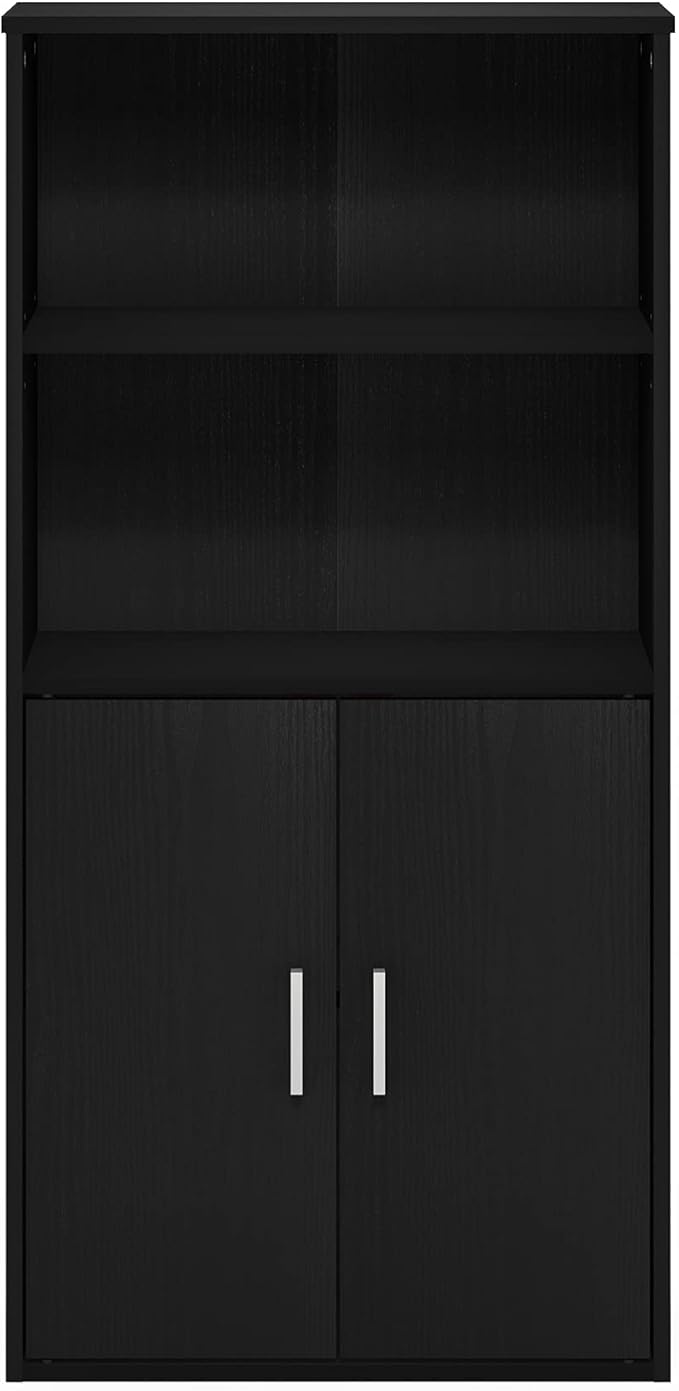 Furinno Pasir 4-Tier Storage Bookcase, Bookshelf, Multipurpose Shelf, Black Oak