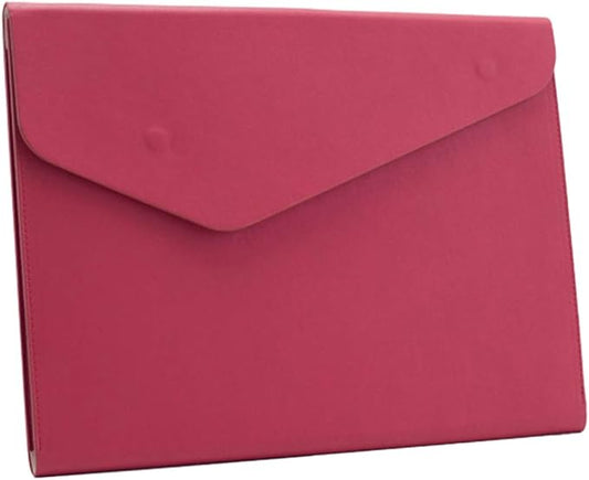 Enyuwlcm PU Leather A4 File Folder Document Holder Waterproof Portfolio Envelope Folder Case with Invisible Magnetic Closure Red