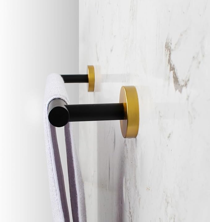 12-Inch Towel Bar Towel Rack Wall Mounted SUS 304 Stainless Steel Towel Rail Towel Rod for Bathroom Modern Style Black & Gold