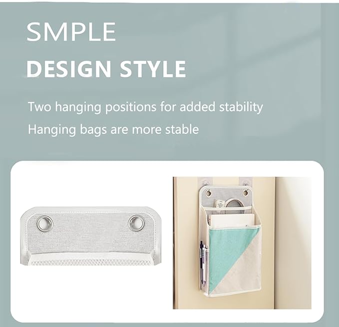 2pcs Wall Hanging Storage Organizer Bag, Hanging Baskets with Pockets for Wall organizing, Storage Hanging Bag for Bedroom, Dormitory, Study Room, Bathroom(Green/White)-NeatNest