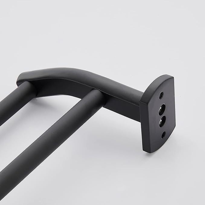 Black Double Towel Bar, Hand Towel Rack for Bathroom Wall Mounted Towel Hanger, Matte Black Bath Towel Rod,20 Inch
