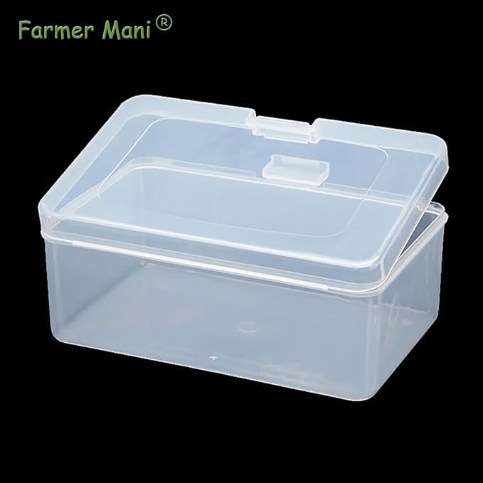 2 Pack Rectangle Plastic Clear Storage Containers Box (6.5 x 4.09 x 2.68 inch), Small Clear Case for Pills, Jewellery, Herbs, Tiny Bead, Craft Items-NeatNest