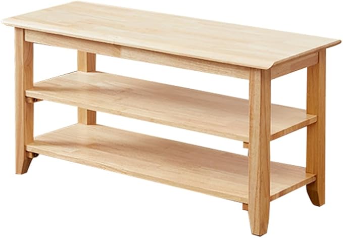 XKZG Storage Bench Wooden Shoe Rack Bench Simple Style Wood Entryway Bench (Natural,31.5")-NeatNest