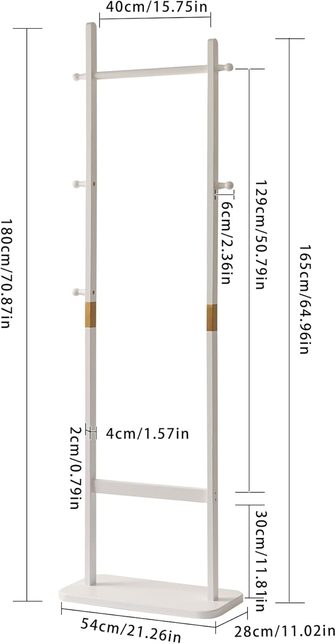 Clothing Rack for Hanging Clothes, White Freestanding Clothes Rack Heavy Duty, Small Hanging Rack Hall Tree, Very Sturdy Coat Rack Stand White USYD-201-NeatNest